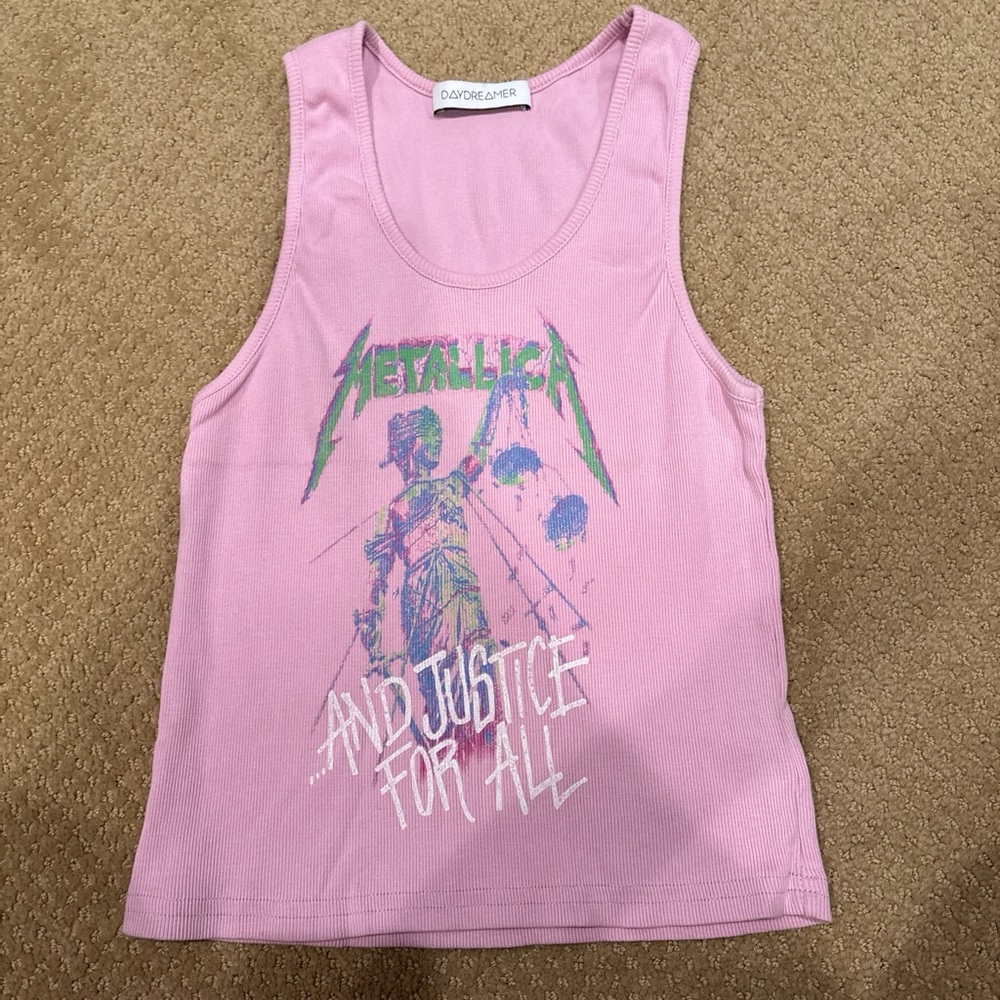 Daydreamer Pink Metallica Tank Top